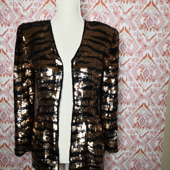 Vintage Small Sequin Tiger Striped Cardigan - Picture 8 of 8